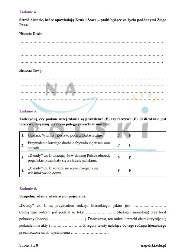 Sprawdzian Z Polskiego Dziady Cz 2 napolski.edu.pl